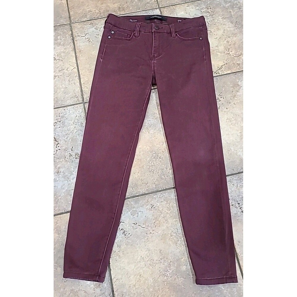 Liverpool Gia Glider Pull-on Ankle Skinny Jeans in Raisen Maroon Purple 4/27